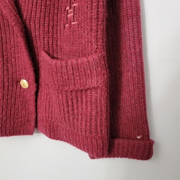 Tommy Hilfiger Maroon Preppy Peacoat Cardigan NWT - Picture 6 of 12